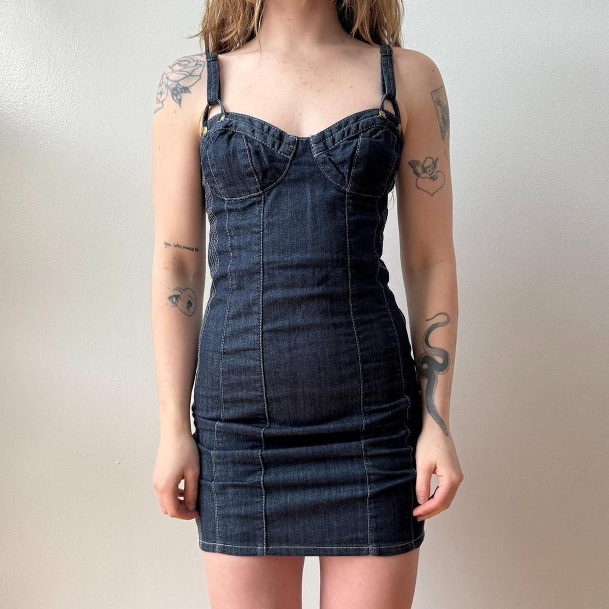 Italian Guess Denim Corset Mini Dress