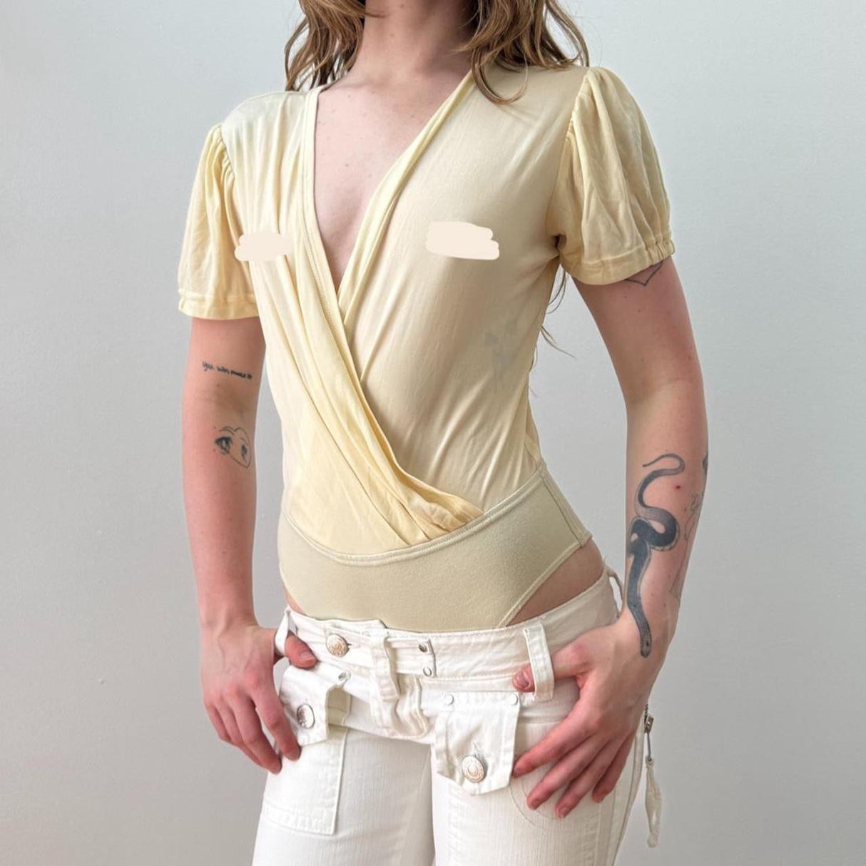 Moschino Butter Yellow Slouchy Bodysuit