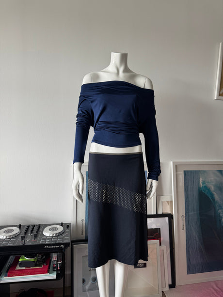 VERSACE SPORT Knit and Sequin Midi Skirt