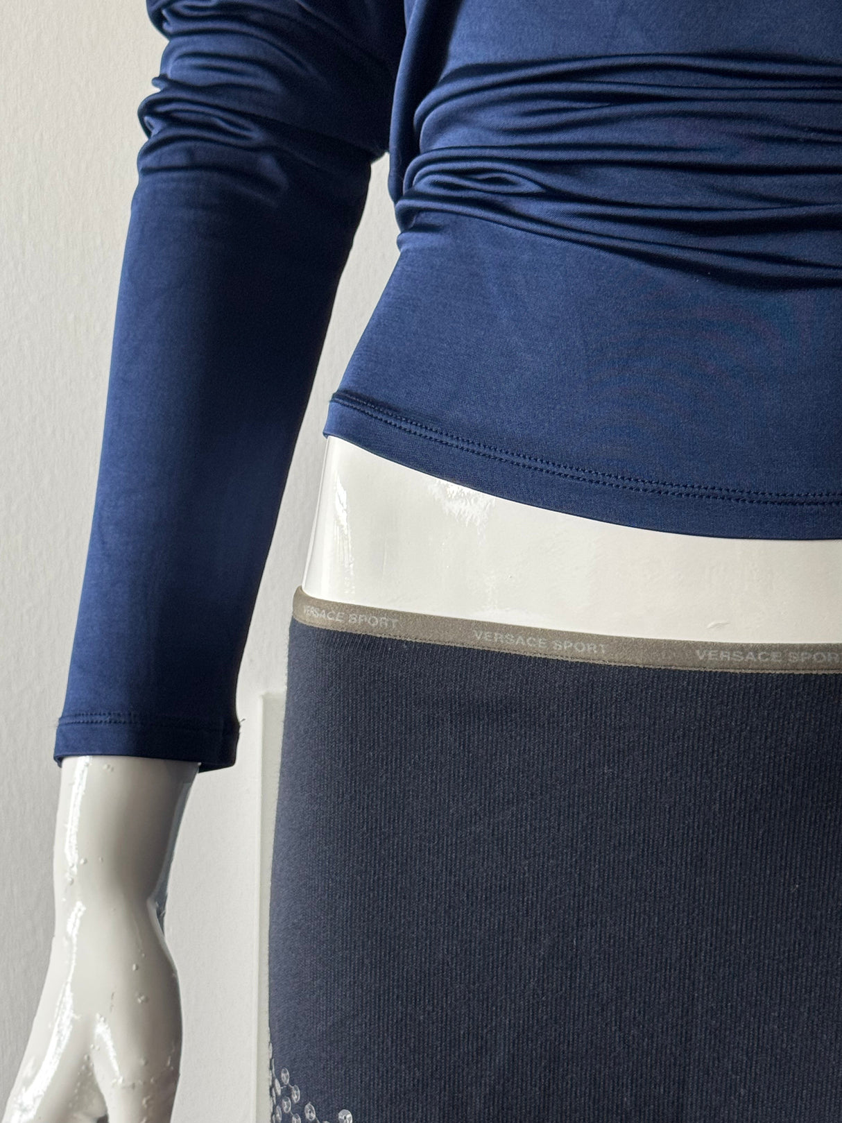 VERSACE SPORT Knit and Sequin Midi Skirt
