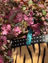 CLAUDIA FIRENZE Tiger Print Pony Hair and Leather Bag