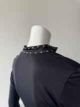 Black Long Sleeve Rhinestone Top