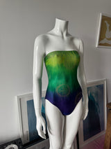 GOTTEX Green, Blue and Gold Strapless Swimsuit