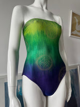GOTTEX Green, Blue and Gold Strapless Swimsuit