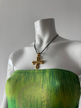 AGATHA PARIS Gold and Black Cross Choker Necklace