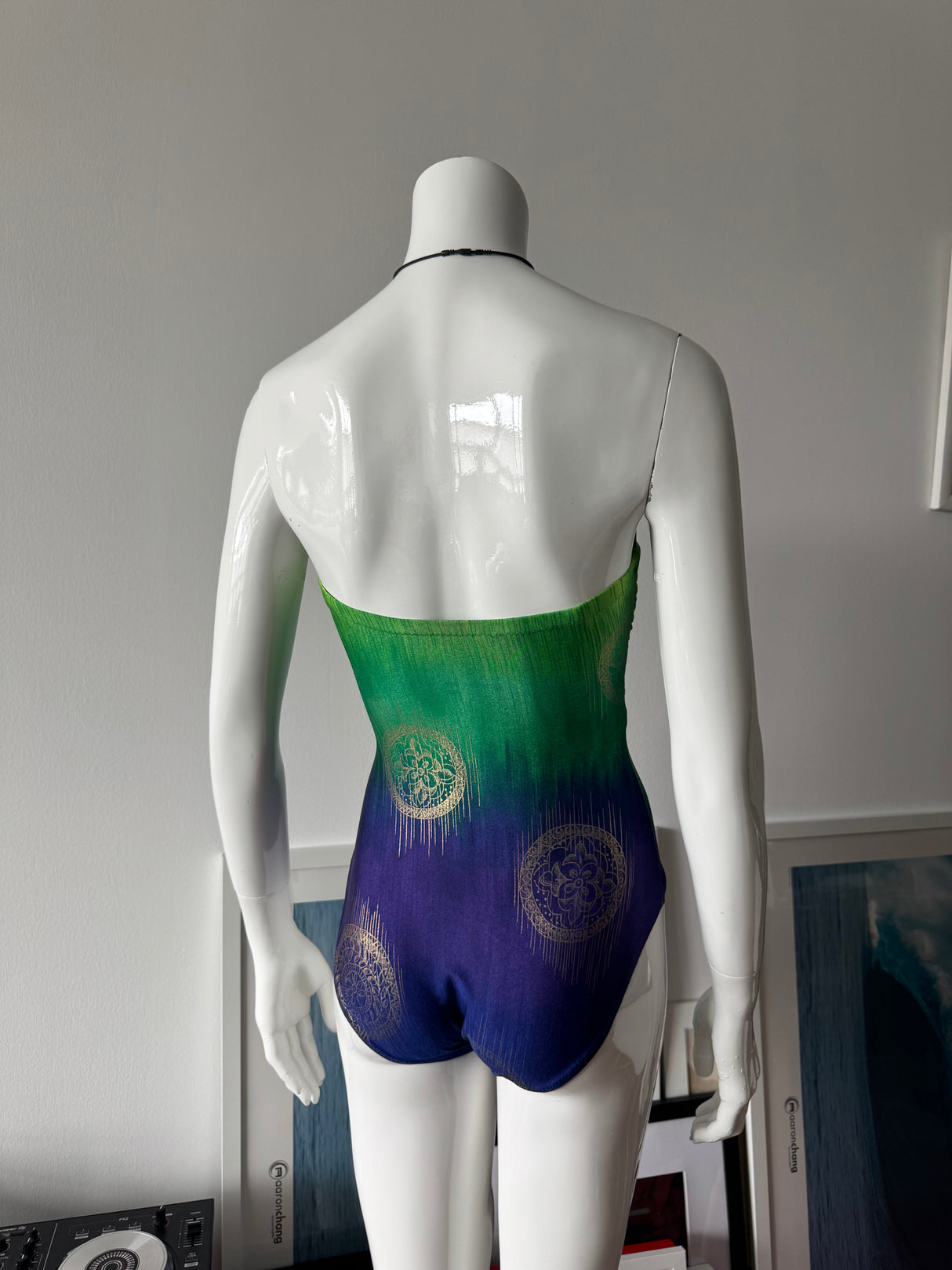 GOTTEX Green, Blue and Gold Strapless Swimsuit