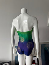 GOTTEX Green, Blue and Gold Strapless Swimsuit