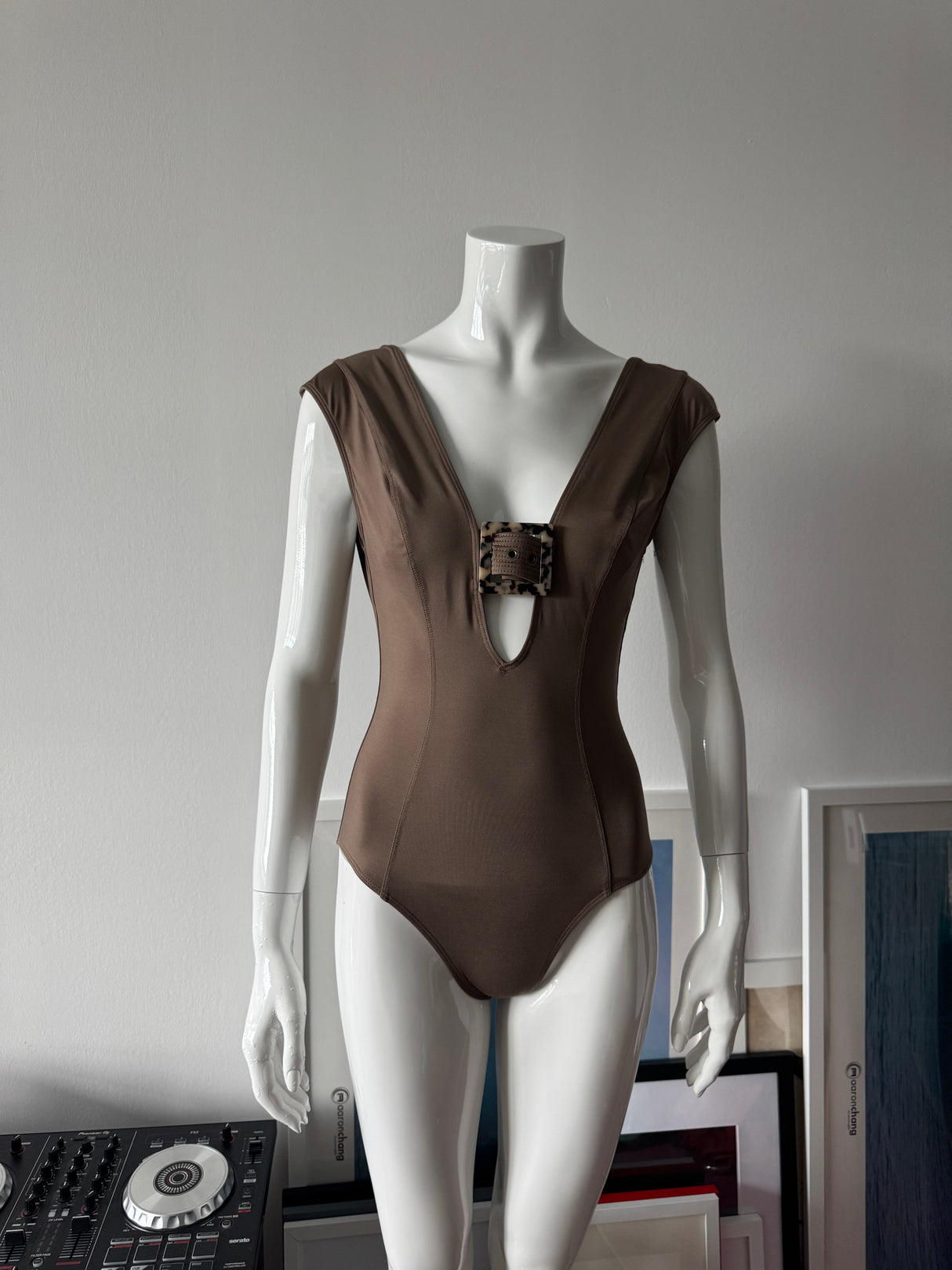 GOTTEX Taupe Open Back One-piece Swimsuit