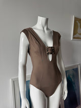 GOTTEX Taupe Open Back One-piece Swimsuit