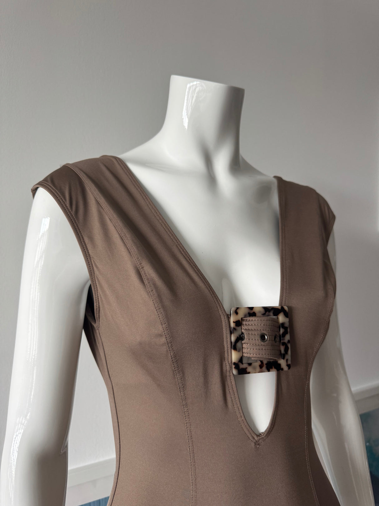 GOTTEX Taupe Open Back One-piece Swimsuit