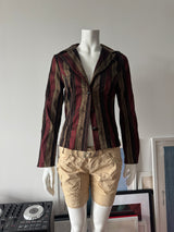 Black, Red and Gold Striped Blazer