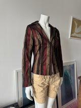 Black, Red and Gold Striped Blazer