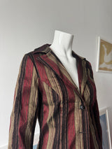 Black, Red and Gold Striped Blazer