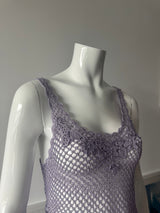 Lavender Crochet Knit Sleeveless Top