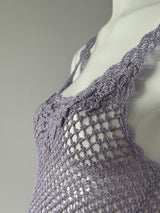 Lavender Crochet Knit Sleeveless Top