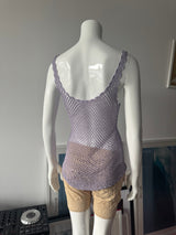 Lavender Crochet Knit Sleeveless Top