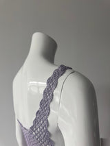 Lavender Crochet Knit Sleeveless Top