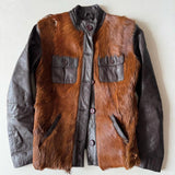 Morgan De Toi Brown Goat Fur Moto Jacket