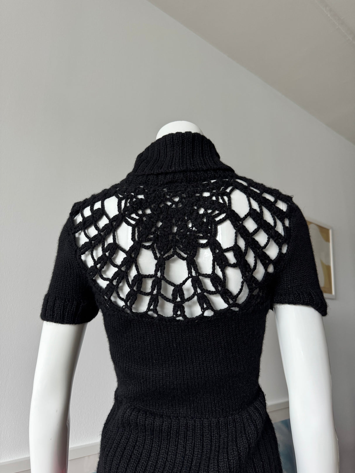 CATHERINE MALANDRINO Black Alpaca Short Sleeve Sweater