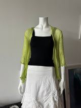 Lime Green Open Knit Cardigan