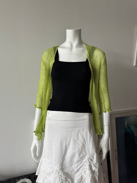 Lime Green Open Knit Cardigan