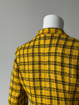 Yellow and Black Plaid Wool Blazer