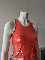 PATRICIA PEPE Orange/Coral Sequin Tank Top