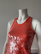 PATRICIA PEPE Orange/Coral Sequin Tank Top