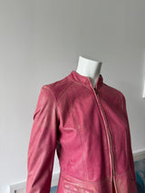 DKNY Pink Faded Leather Jacket