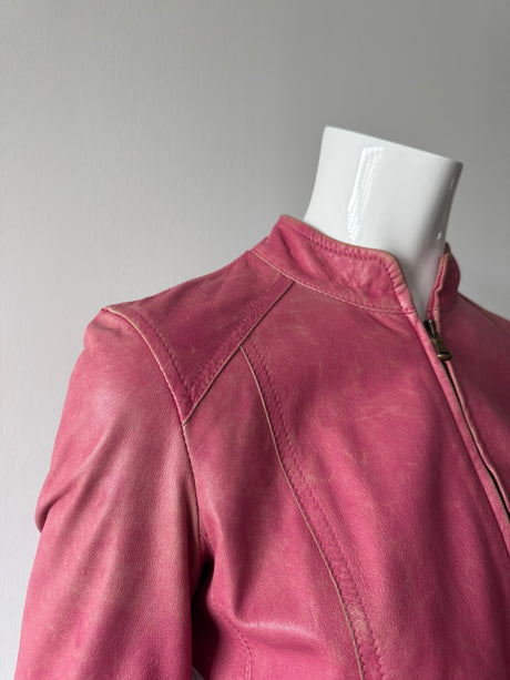 DKNY Pink Faded Leather Jacket