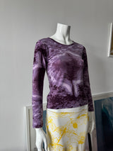 Purple Printed Long Sleeve Top