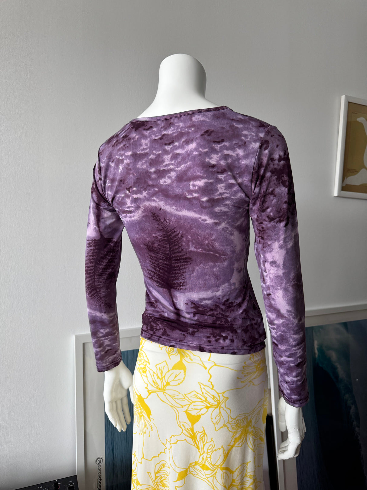 ANNA MOLINARI White and Yellow Floral Print Midi Skirt