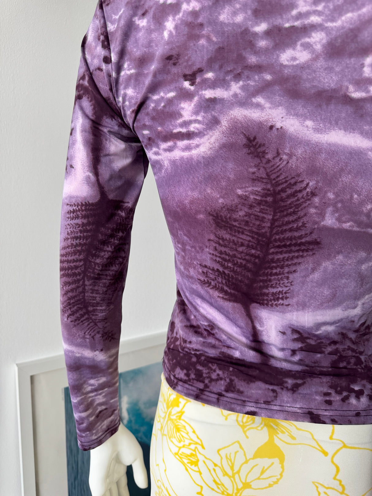 Purple Printed Long Sleeve Top