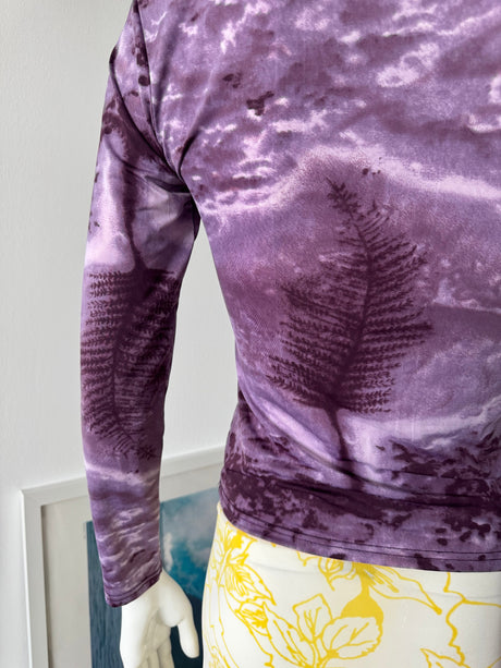 Purple Printed Long Sleeve Top