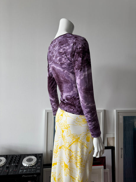 ANNA MOLINARI White and Yellow Floral Print Midi Skirt