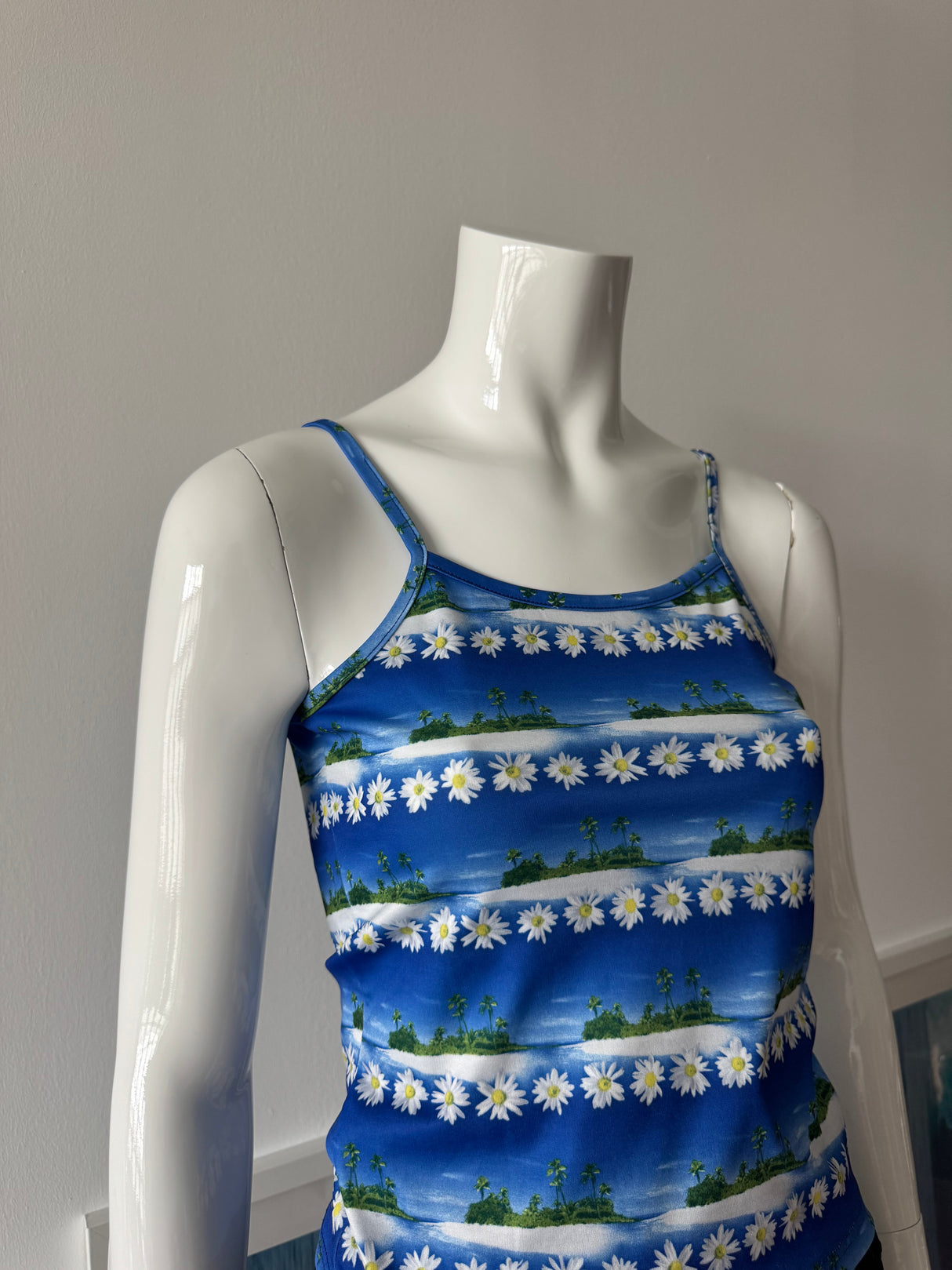 Blue Island Print Tank Top