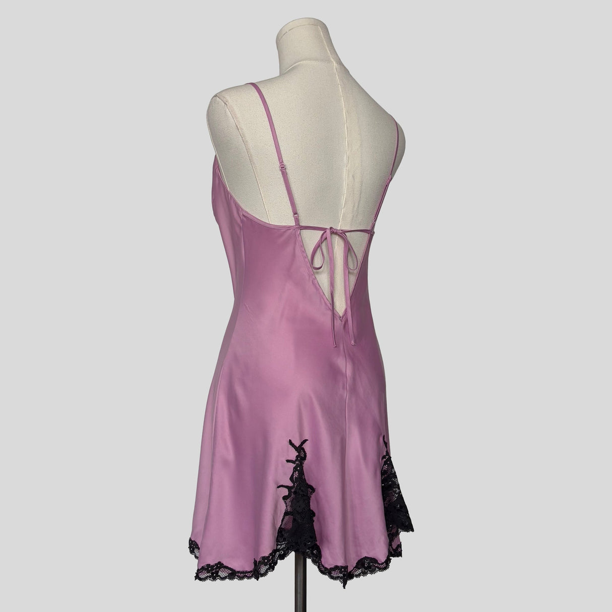 Sweetheart silky lace inset slip dress
