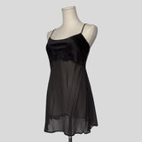 Sheer floral embroidered babydoll dress
