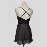 Sheer floral embroidered babydoll dress
