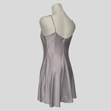 Silk slip dress in pastel lilac