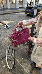 Balenciaga City Hot Pink Distressed Leather Two Way Bag