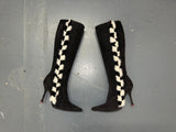 ESCADA Black Suede Knee High Boots with Fur Sz 36