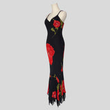 Floral handkerchief hem gown