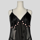 Rosette embellished babydoll dress with matching panties