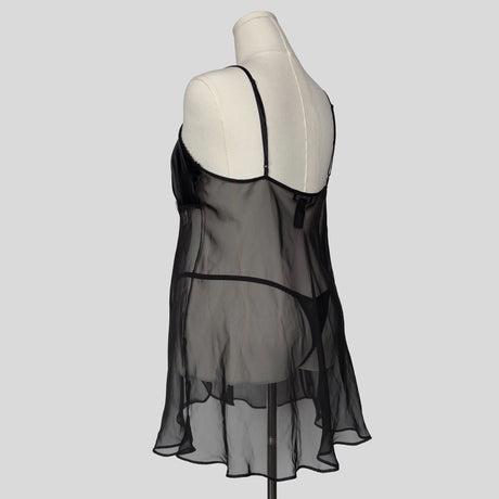 Rosette embellished babydoll dress with matching panties
