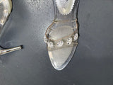 WILD ROSE Clear High Heels with Rhinestones Sz US 9