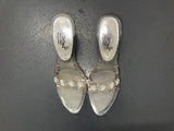 WILD ROSE Clear High Heels with Rhinestones Sz US 9