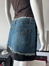 MOSCHINO Black and Denim Mini Skirt