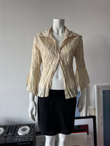 Beige Crinkle Button Up Shirt