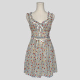 Strawberry kiss ribbon trim slip dress